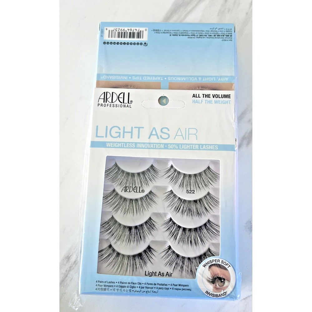Lashes Ardell Light As Air Fake Lashes 16 Pair 522 Whisper Soft Invisiband